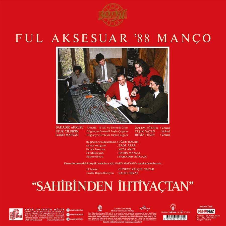 Barış Manço - Full Aksesuar'88 Manço (Renkli Plak) - Görsel 4