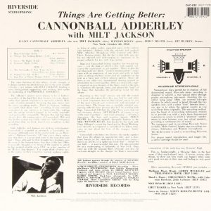 Cannonball Adderley With Milt Jackson ‎– Things Are Getting Better Plak