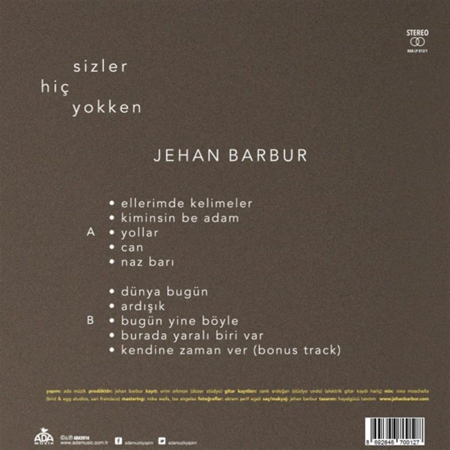 Jehan Barbur Sizler Hiç Yokken - Plak