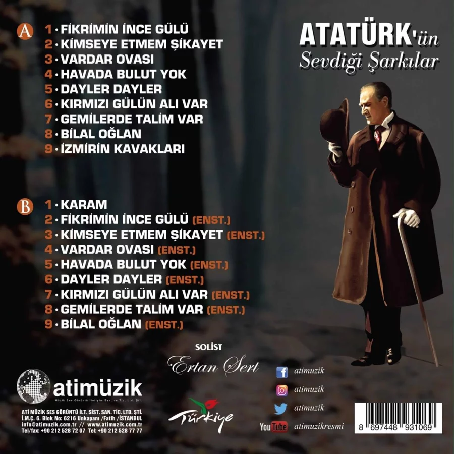 Atatürk'ün Sevdiği Şarkılar / Ertan Sert - Plak - Görsel 2