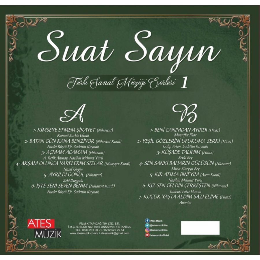Suat Sayın Türk Sanat Müziği Eserleri 1 - Plak