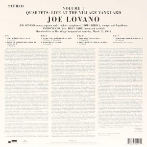 Joe Lovano Quartets Live At The Village Vanguard Vol. 1 Limited Edition, Remastered From Analog Tapes,180 Gr - Plak