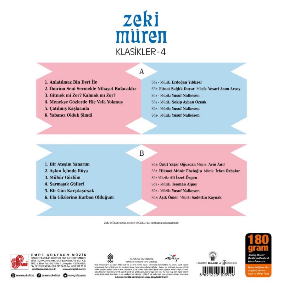 Zeki Müren Klasikler 4 / Dünden Bugüne 10 - Plak