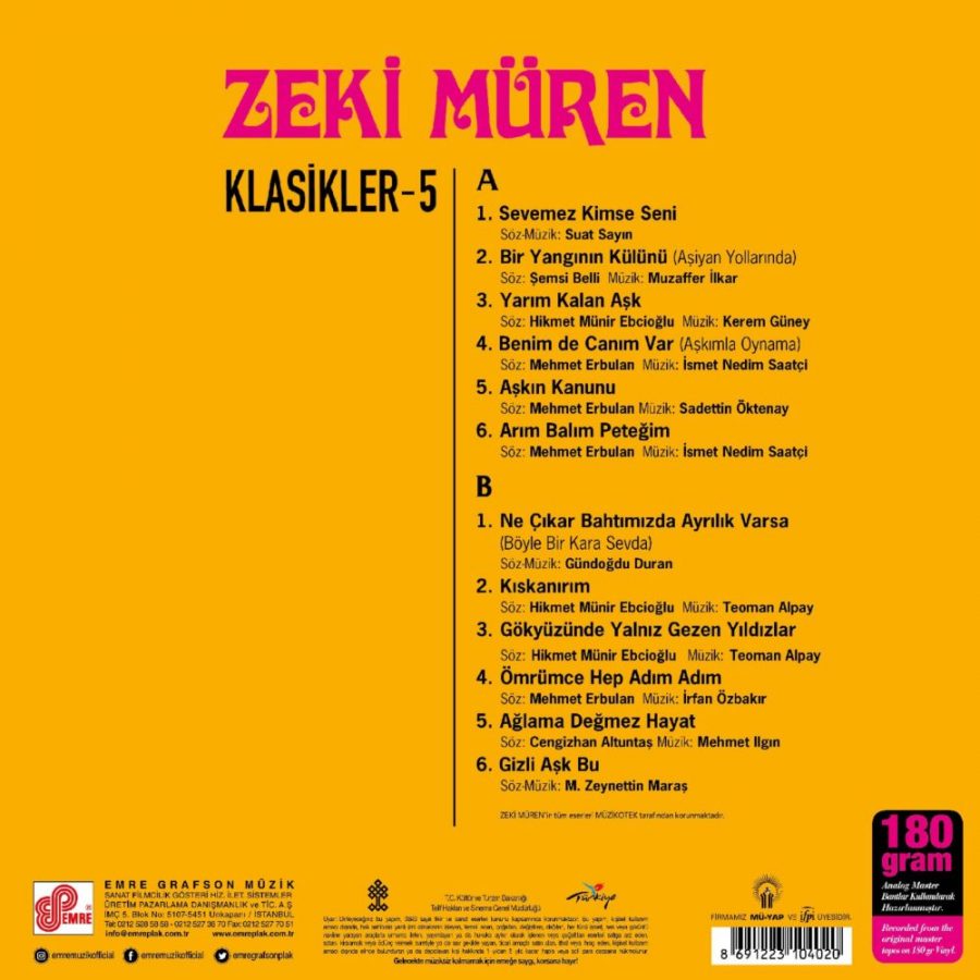 Zeki Müren Klasikler 5 Anılarım - Plak - Görsel 2