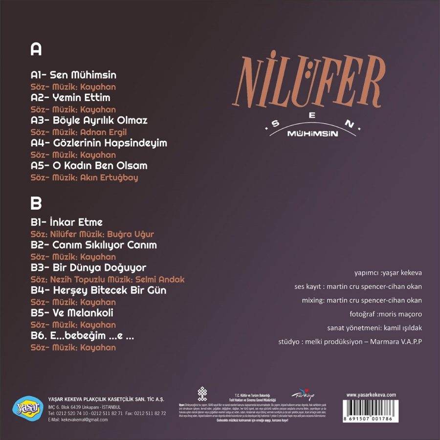 Nilüfer Sen Mühimsin - Plak