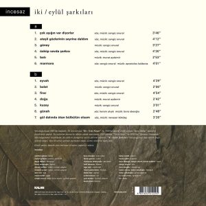 İncesaz İki Eylül Şarkıları - Plak