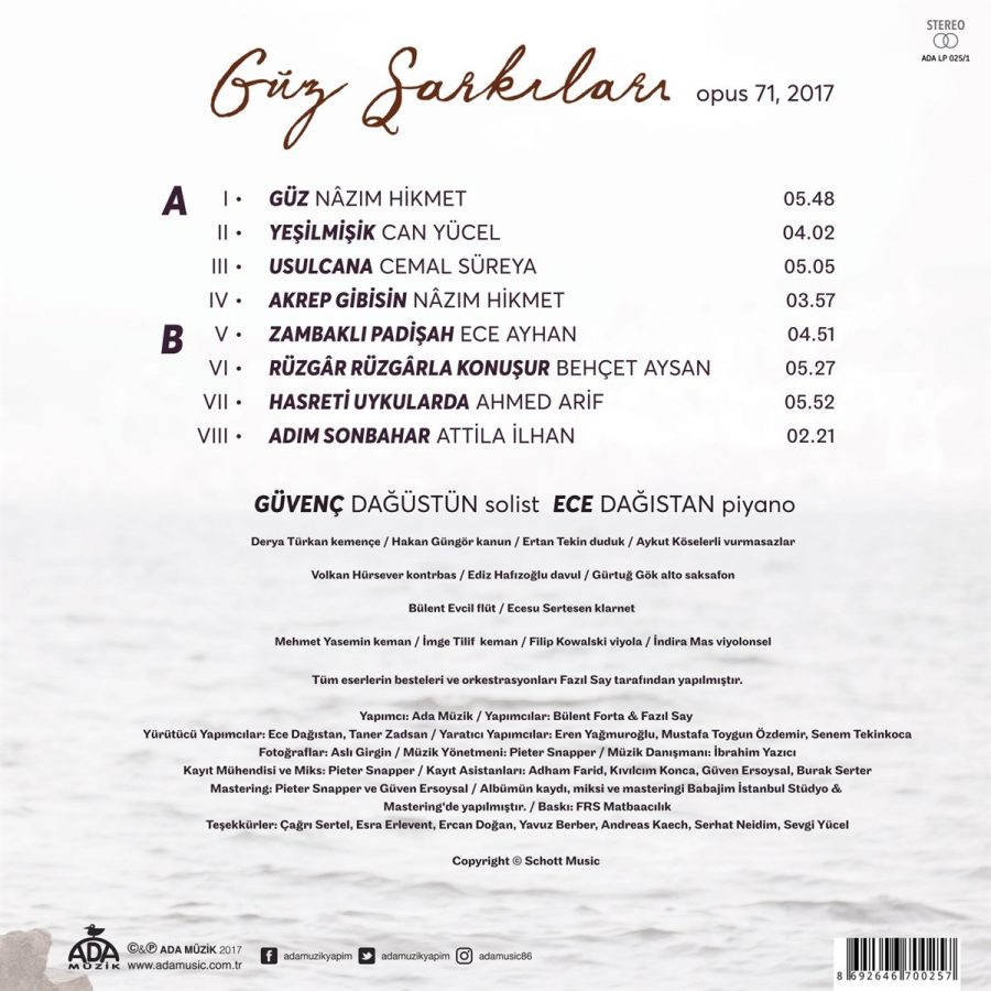 Fazıl Say Güz Şarkıları - Plak