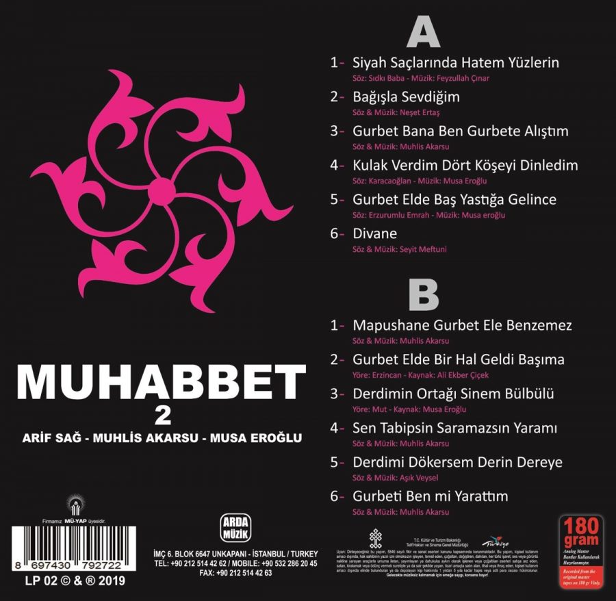 Muhlis Akarsu, Musa Eroğlu, Arif Sağ - Muhabbet 2 - Plak