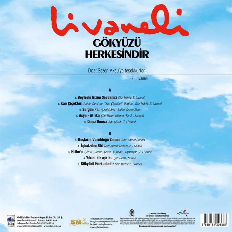 Zülfü Livaneli Gökyüzü Herkesindir - Plak