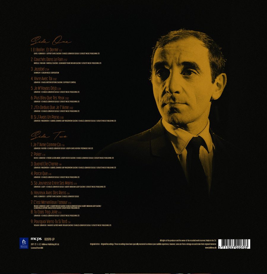 Charles Aznavour Chansons Preferees - Plak - Görsel 2