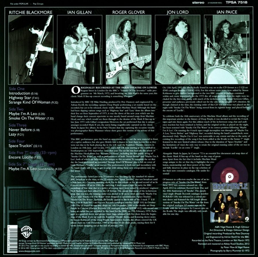 Deep Purple In Concert '72 - Plak - Görsel 2