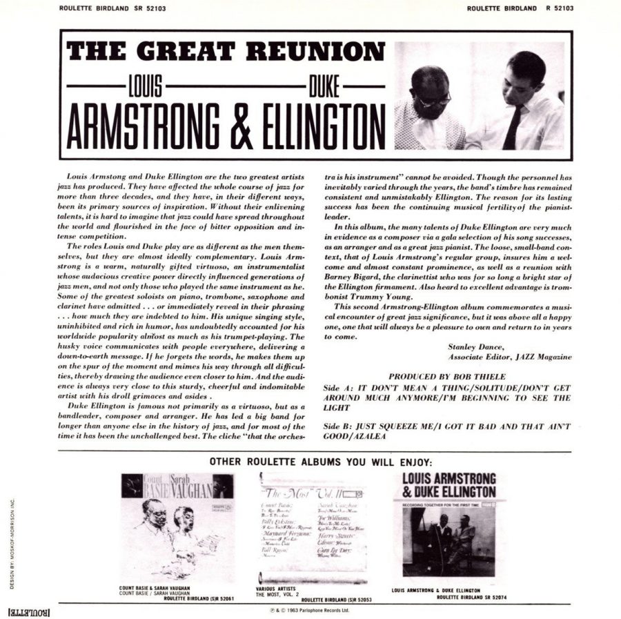 Duke Ellington, Louis Armstrong The Great Reunion - Plak - Görsel 2