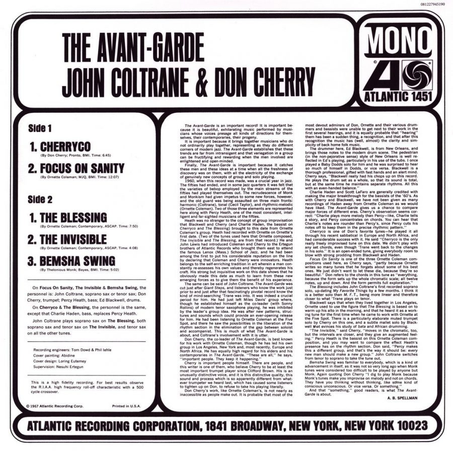 John Coltrane, Don Cherry The Avant-Garde (Mono Remastered) - Plak - Görsel 2
