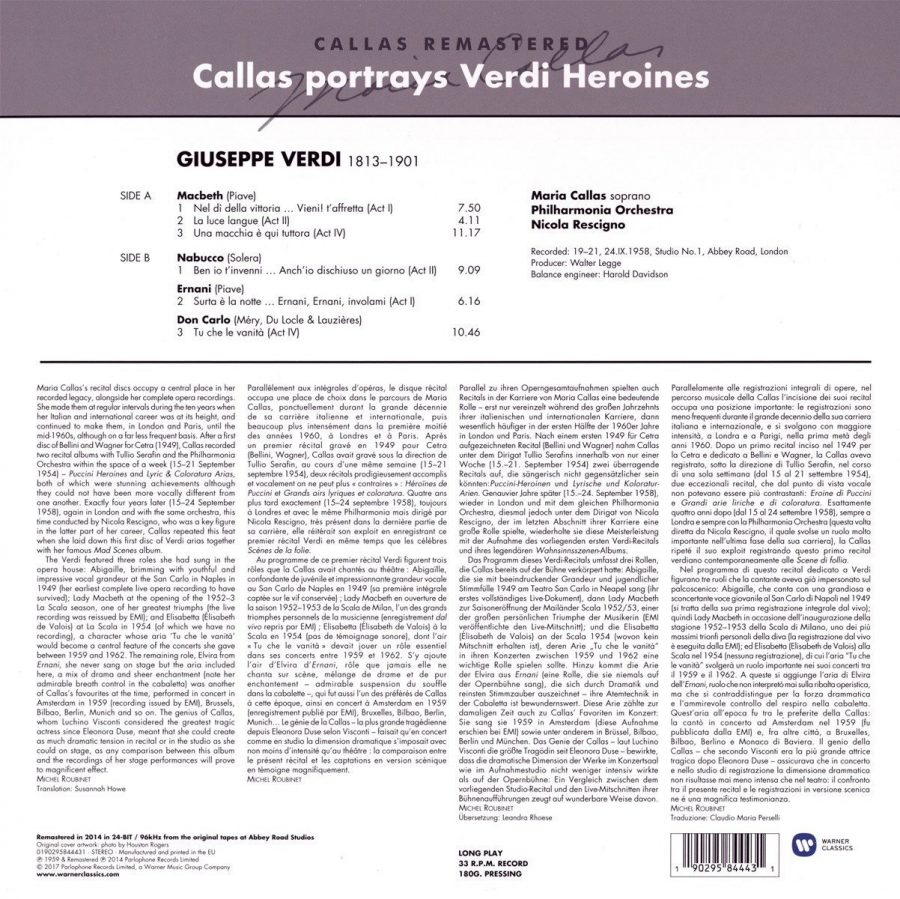 Maria Callas Callas Portrays Verdi Heroines (Remastered 2014) - Plak - Görsel 2