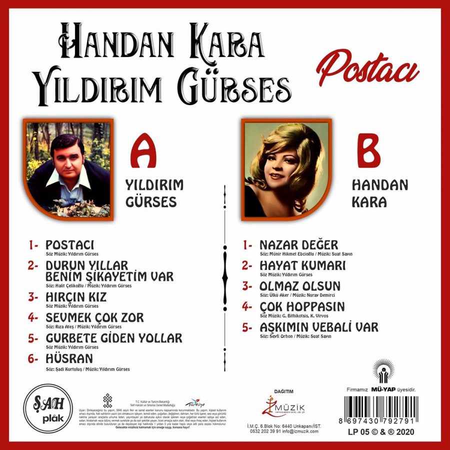 Handan Kara & Yıldırım Gürses Postacı - Plak