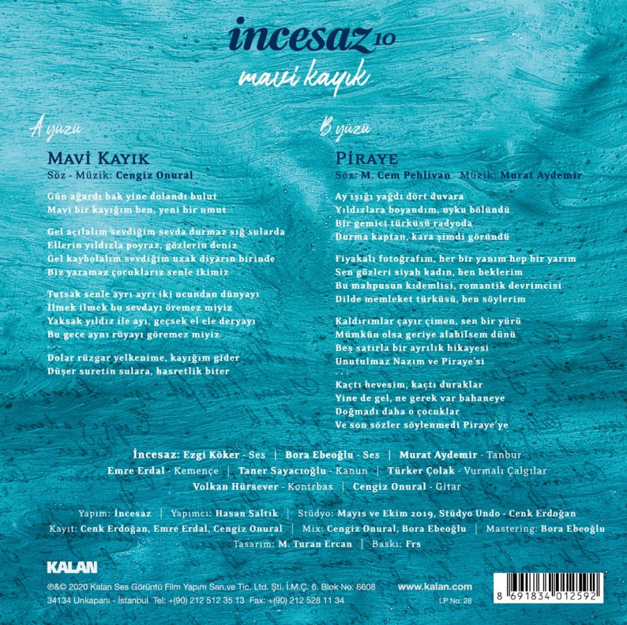 İncesaz Mavi Kayık 10 Single - Plak