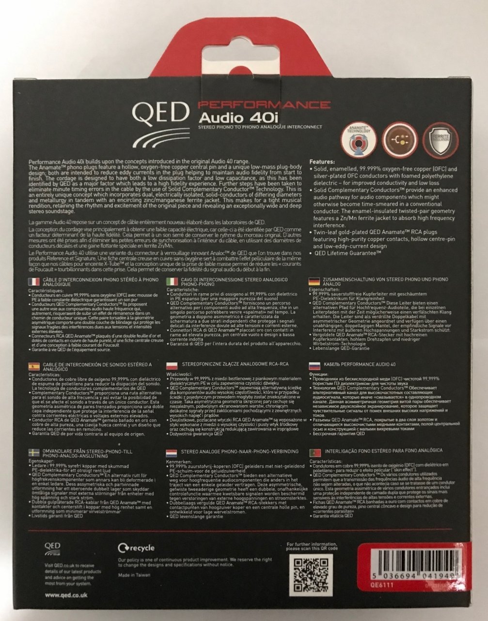 QED QE-6111 Performance Audio 40i RCA Kablo / 60 CM RN7259