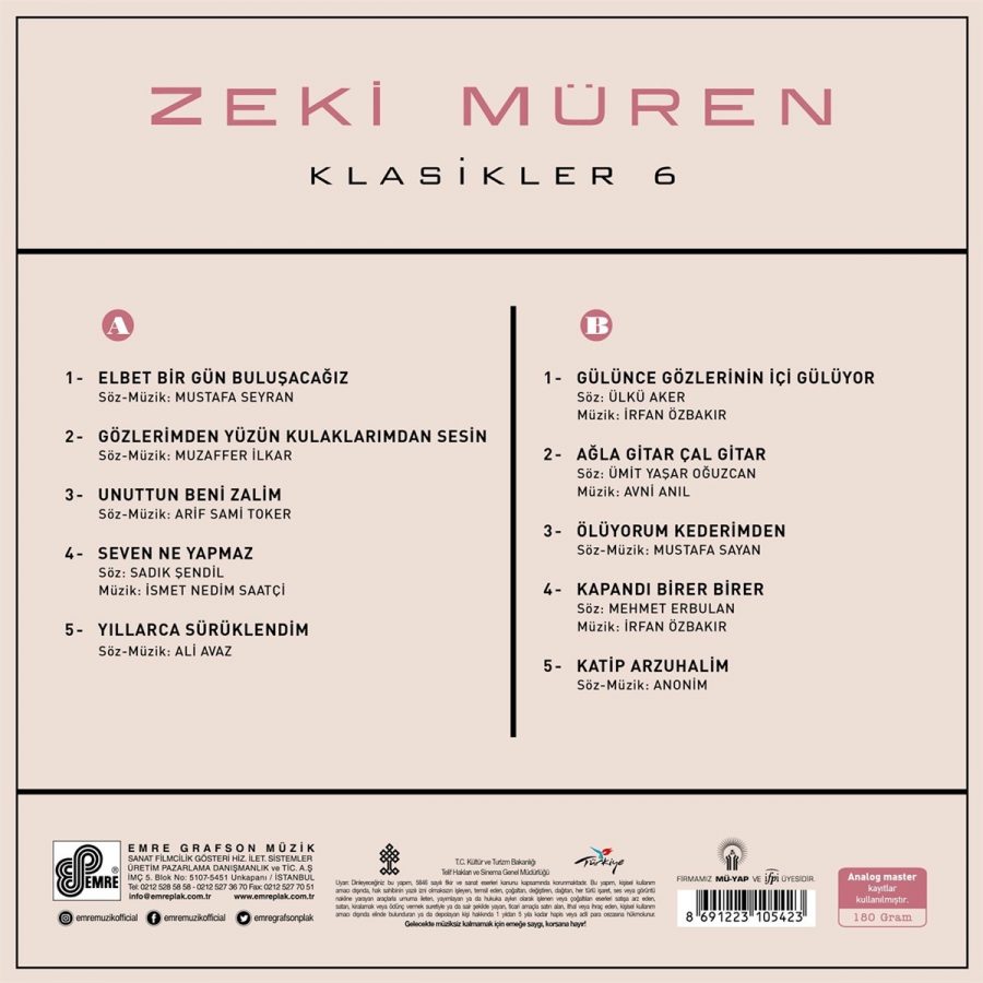 Zeki Müren Klasikler 6 - Plak