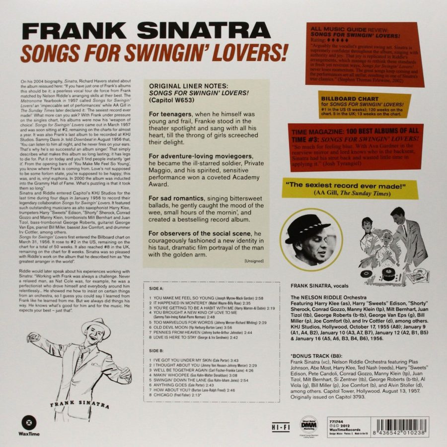 Frank Sinatra Songs For Swingin' Lovers - Plak - Görsel 2