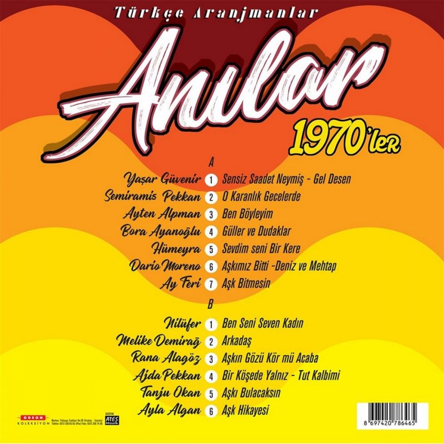 Anılar 1970'ler Karma Pop Plak