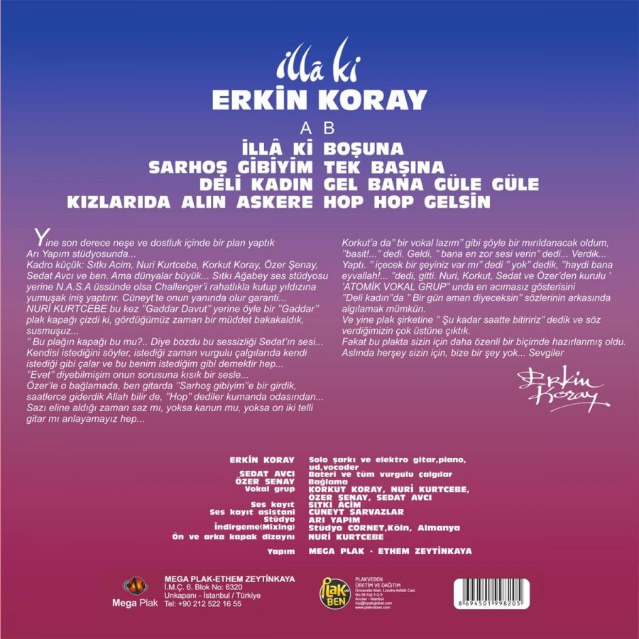 Erkin Koray İlla ki Renkli Plak