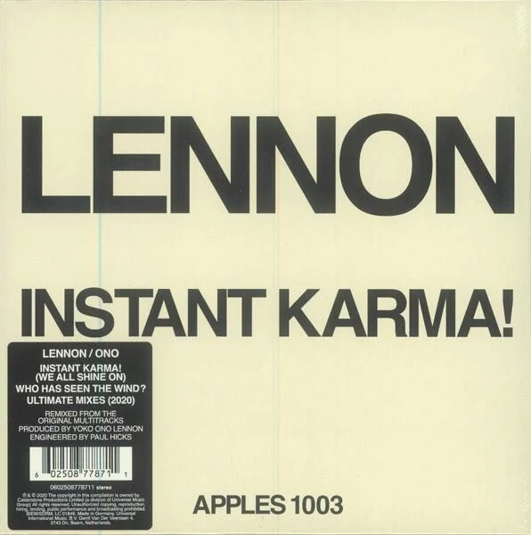 0001898455001-1.jpg John Lennon, Plastic Ono Band Instant Karma! - Single Plak - Görsel 1