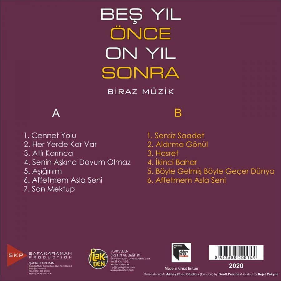 Beş Yıl Önce On Yıl Sonra Biraz Müzik Plak