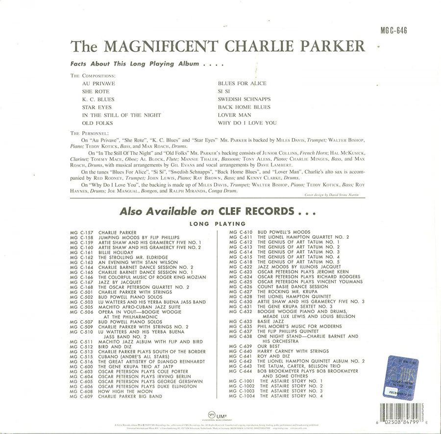 Charlie Parker The Magnificent Charlie Parker - Plak - Görsel 2