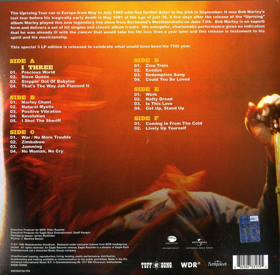 Bob Marley & The Wailers Uprising Live! (Live From Westfalenhalle, 1980) - Plak - Görsel 2