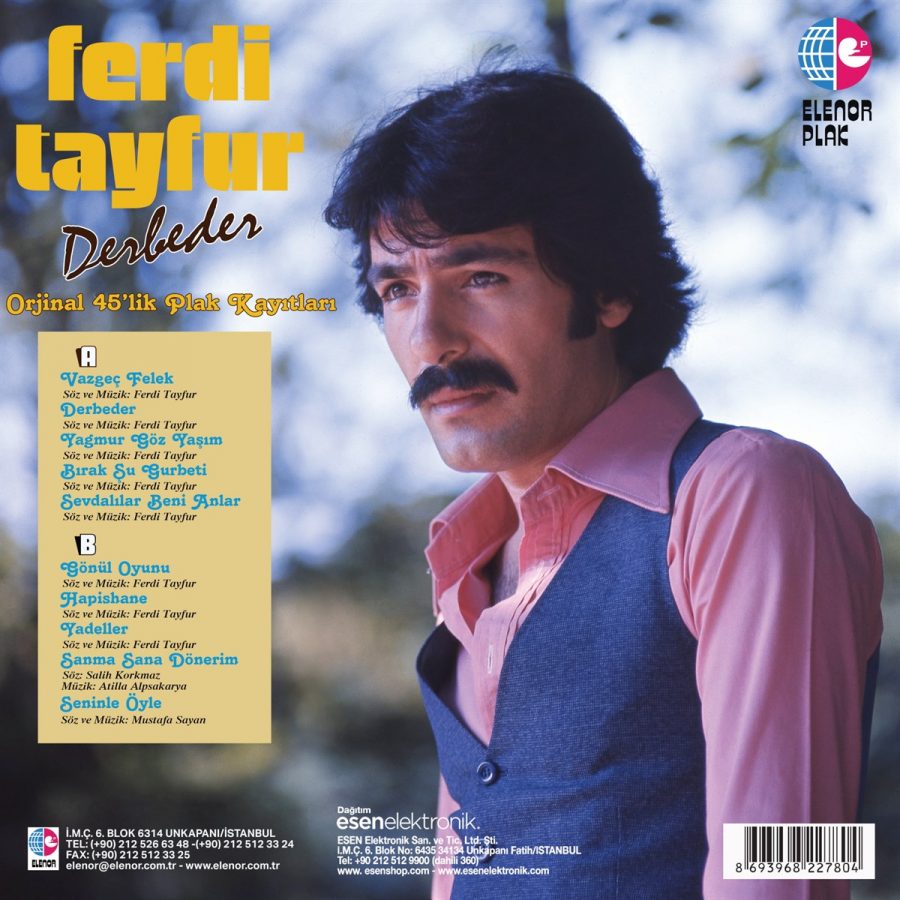 Ferdi Tayfur Derbeder Orijinal 45'lik Plak Kayıtları - Plak - Görsel 3