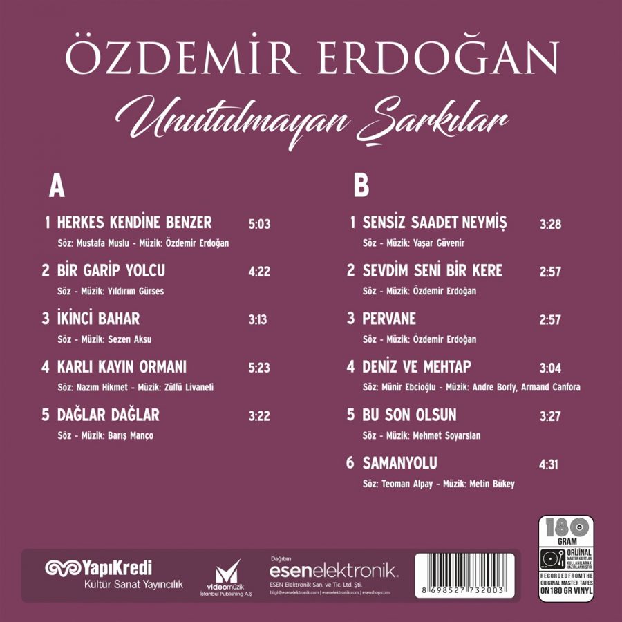 Özdemir Erdoğan Unutulmayan Şarkılar Plak - Görsel 4