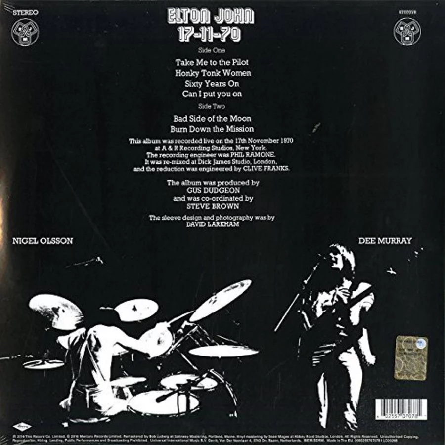 Elton John - 17-11-1970 (Remastered - Limited Edition) (Plak) - Görsel 2