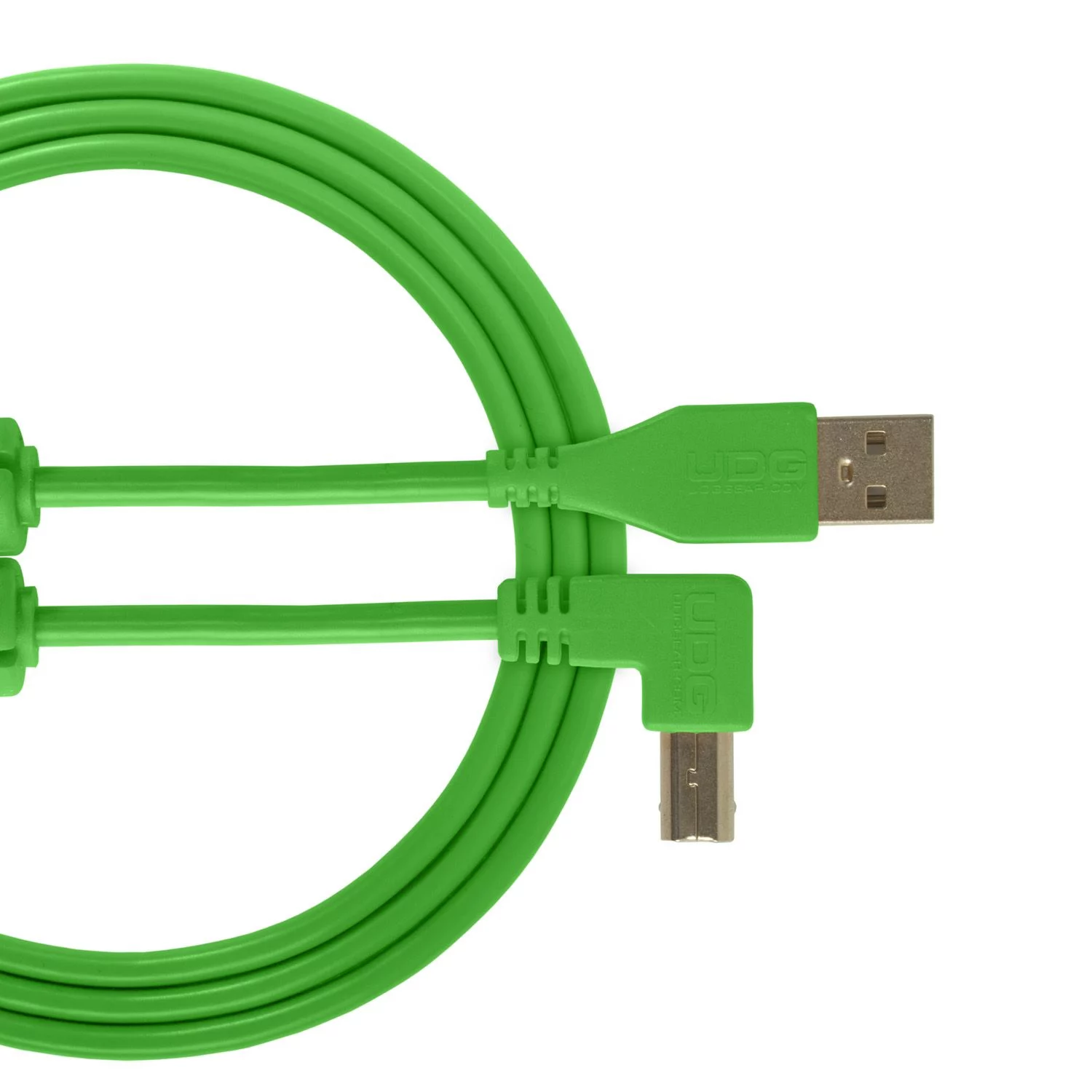 udg_cable_angled_green_01 UDG Ultimate Audio Cable USB 2.0 A-B Green Angled - Görsel 1