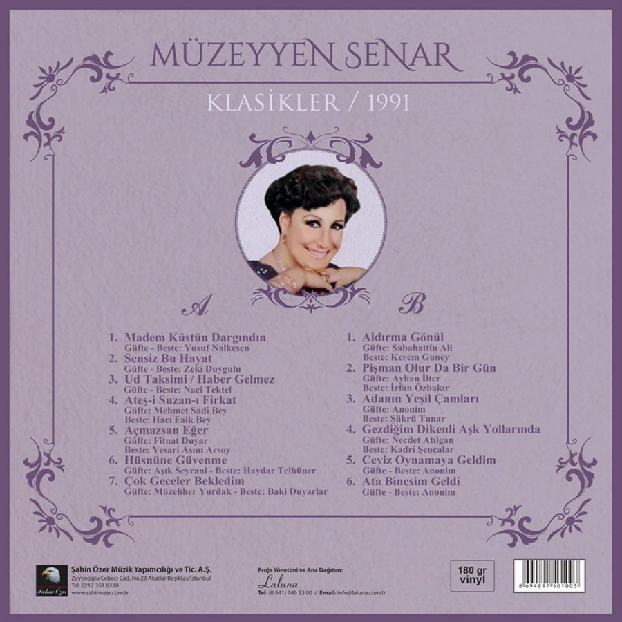 Müzeyyen Senar Klasikler 1991 - Plak - Görsel 2