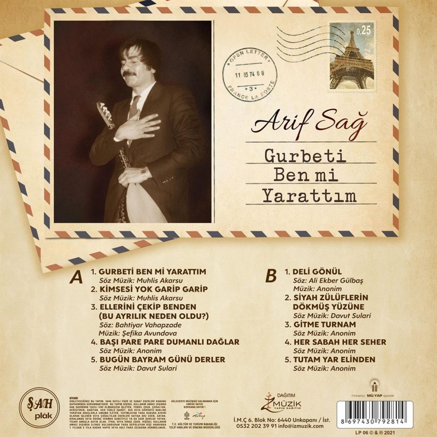 Arif Sağ Gurbeti Ben Mi Yarattım - Plak - Görsel 2