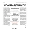 Okay Temiz Oriental Wind Montreux Jazz Festival Türkiye Edisyonu 1982 - Plak - Görsel 2