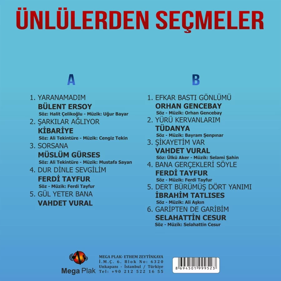 Ünlülerden Seçmeler - Plak - Görsel 2