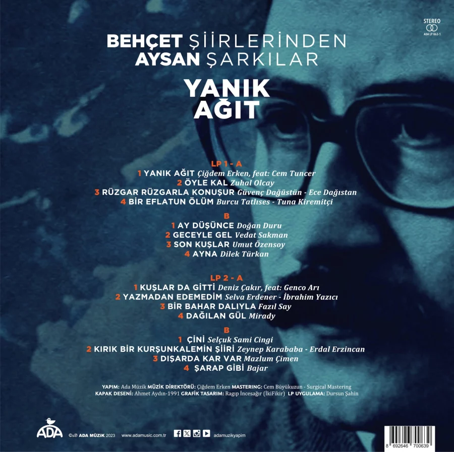 Behçet Aysan Yanık Ağıt Şiirlerinden Şarkılar - 2 Plak - Görsel 2
