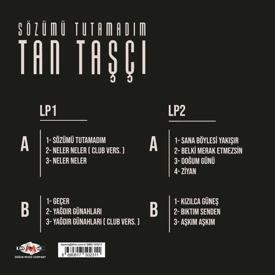 Tan Taşçı Sözümü Tutamadım - 2 Plak - Görsel 2
