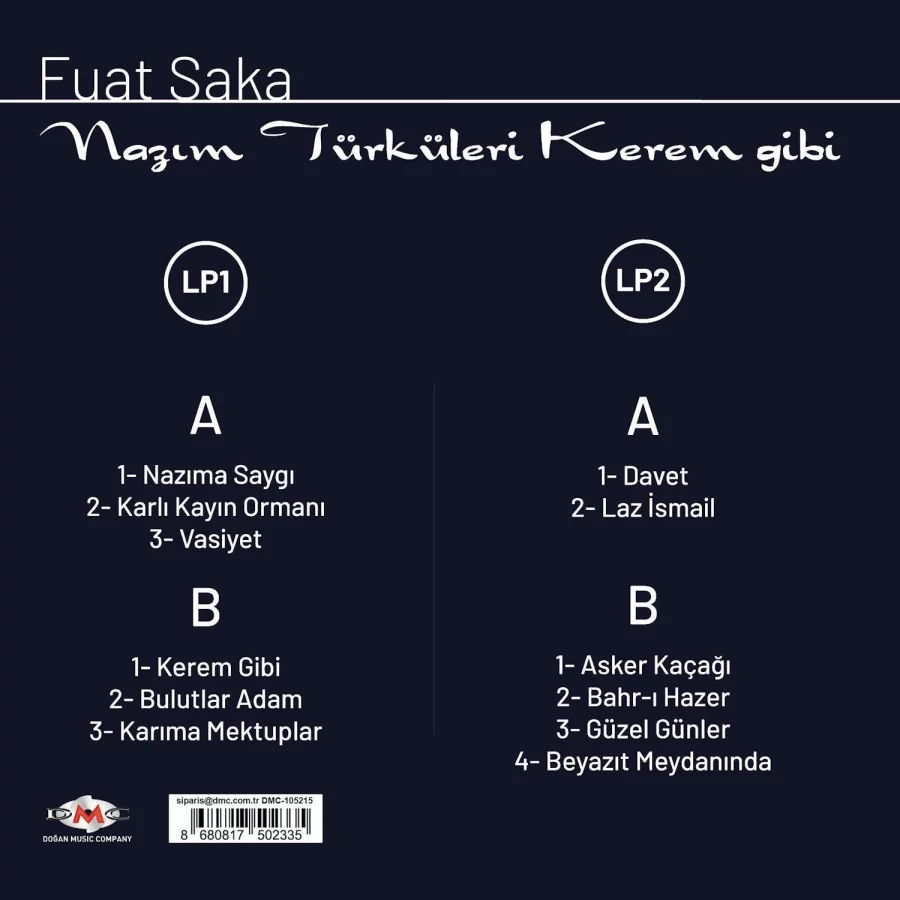 Fuat Saka Nazım Türküleri Kerem Gibi - 2 Plak - Görsel 2
