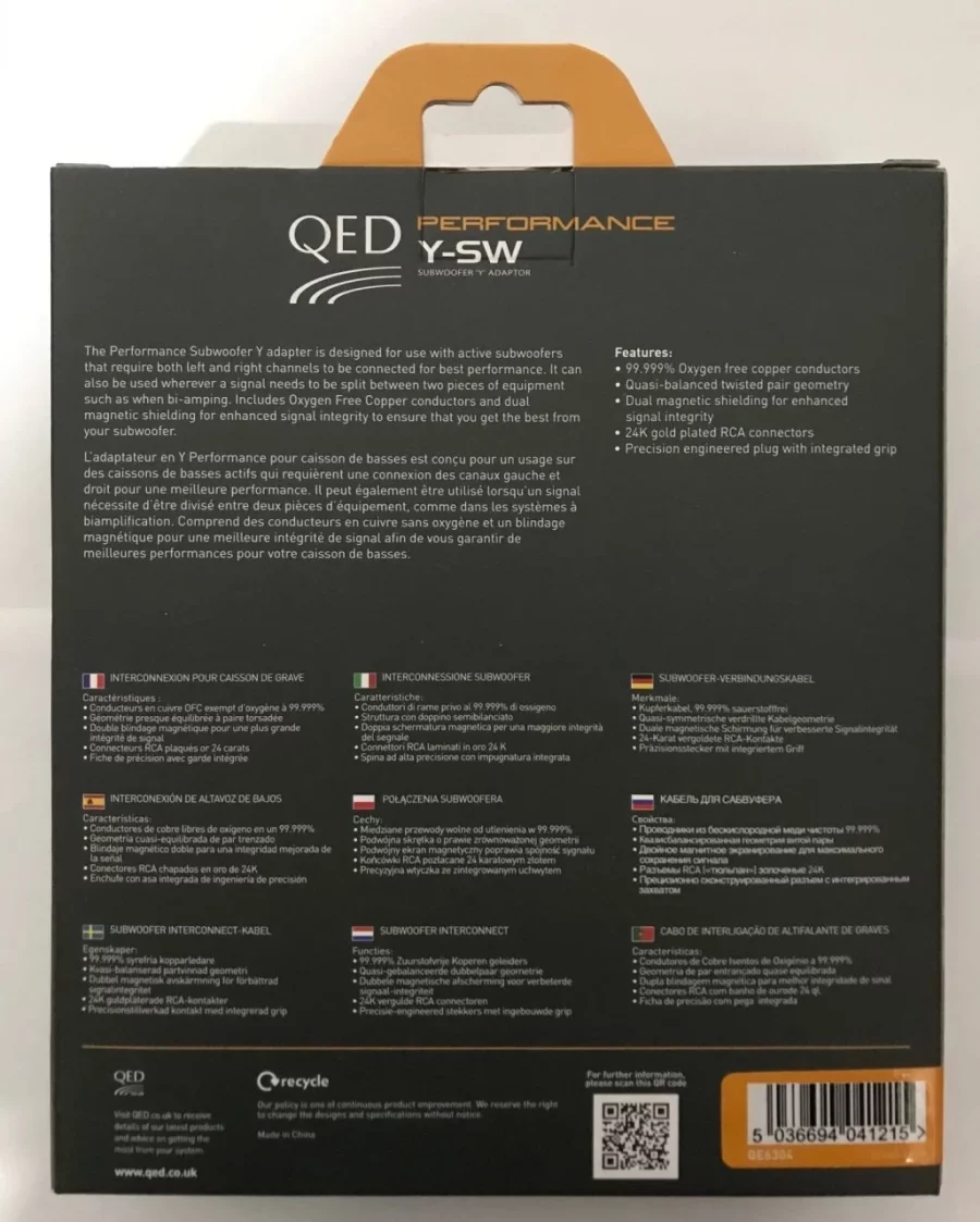 QED QE-6304 Performance Subwoofer Y Adaptör - Görsel 3