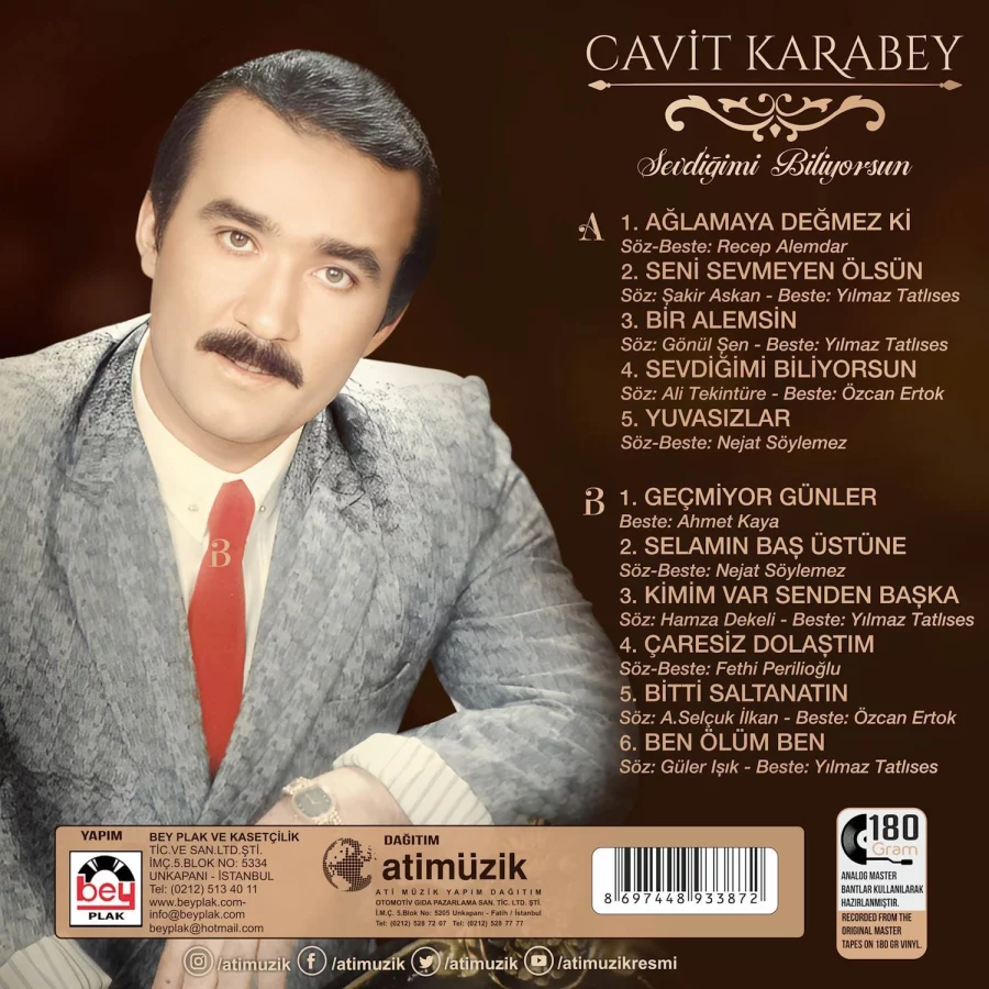 Cavit Karabey Sevdiğimi Biliyorsun - Plak - Görsel 2