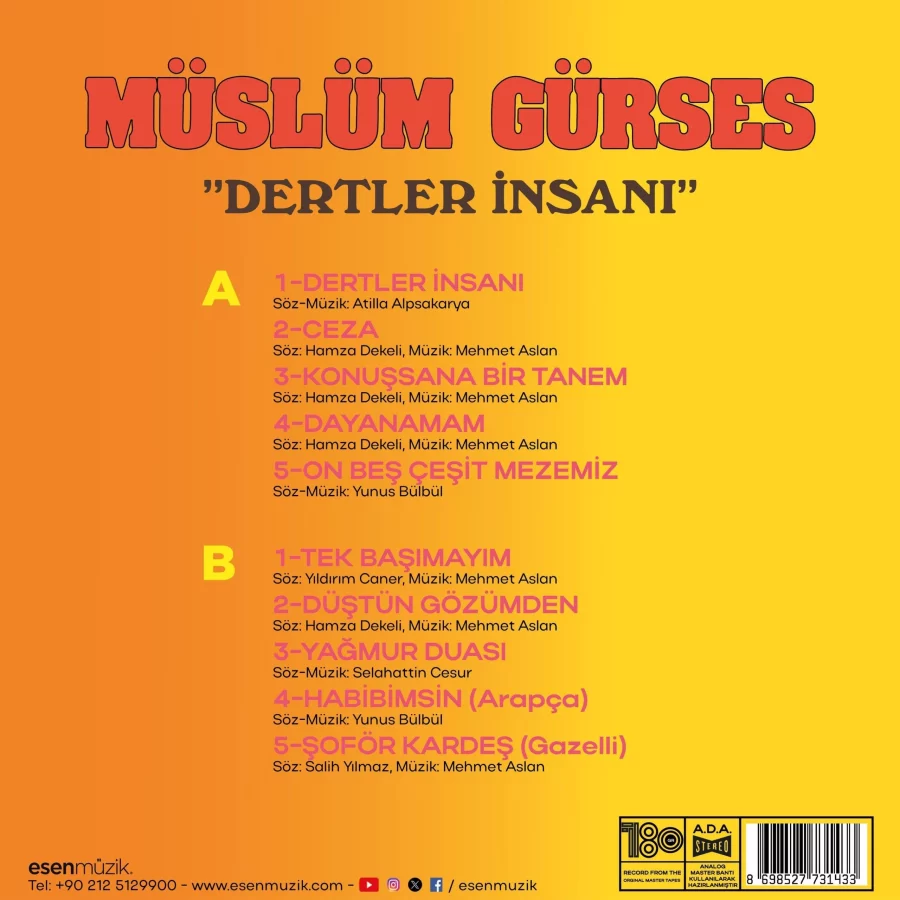 Müslüm Gürses Dertler İnsanı - Plak - Görsel 2
