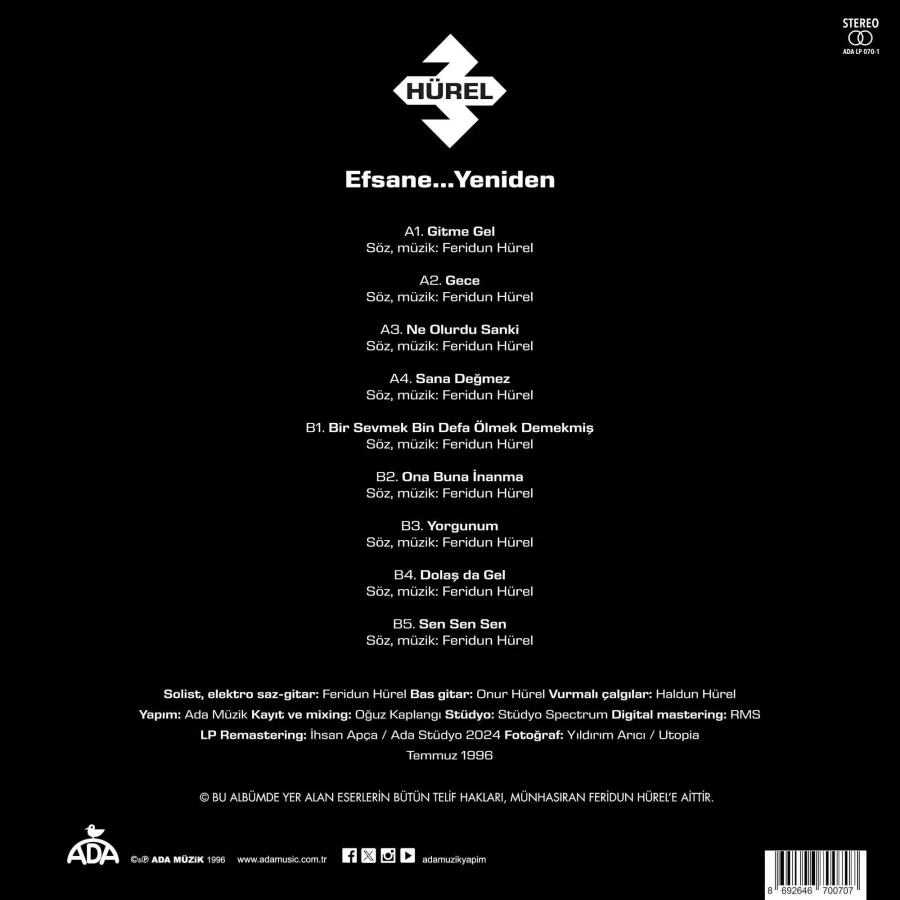 3 Hürel Efsane Yeniden - Plak - Görsel 2