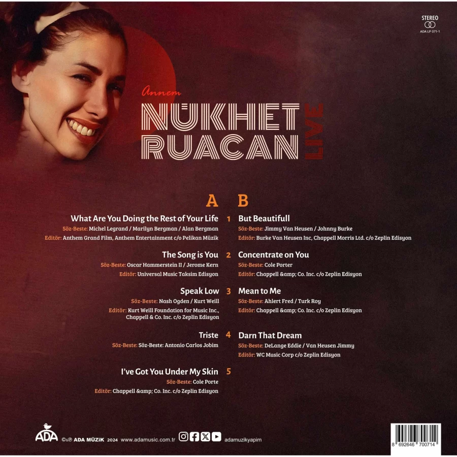 Nükhet Ruacan (Live) Annem Nükhet Ruacan - Plak - Görsel 2