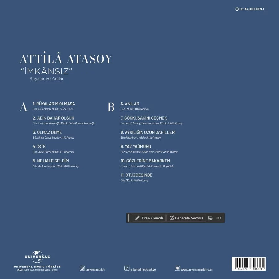 Attila Atasoy İmkansız/Rüyalar ve Anılar - Plak - Görsel 2
