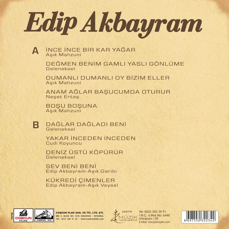 Edip Akbayram Edip Akbayram - Plak - Görsel 2