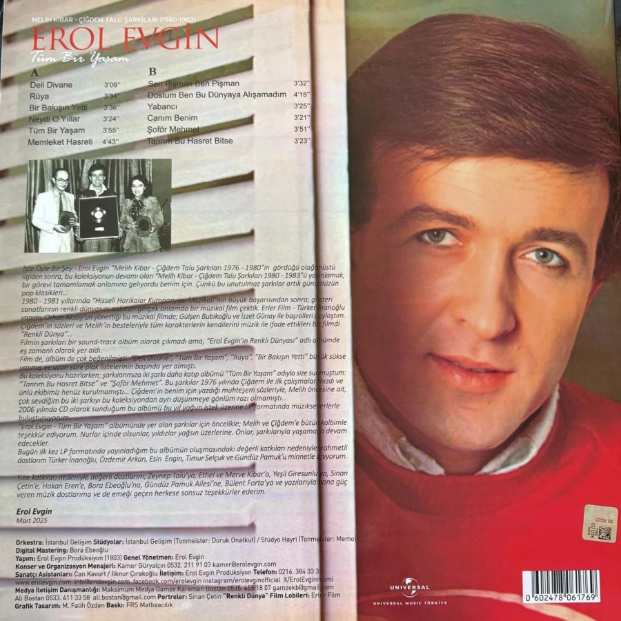 Erol Evgin Tüm Bir Yaşam 1980 - 83 - Plak - Görsel 2