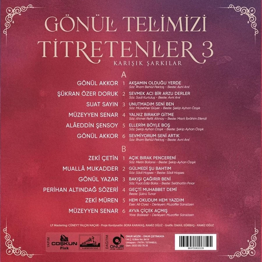 Gönül Telimizi Titretenler 3 - Çeşitli Sanatçılar (Plak) - Görsel 2