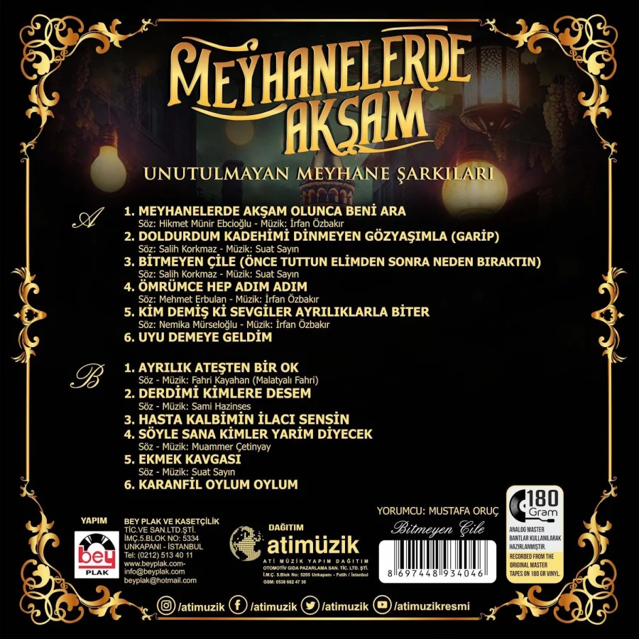 Meyhanelerde Akşam Mustafa Oruç - Plak - Görsel 2